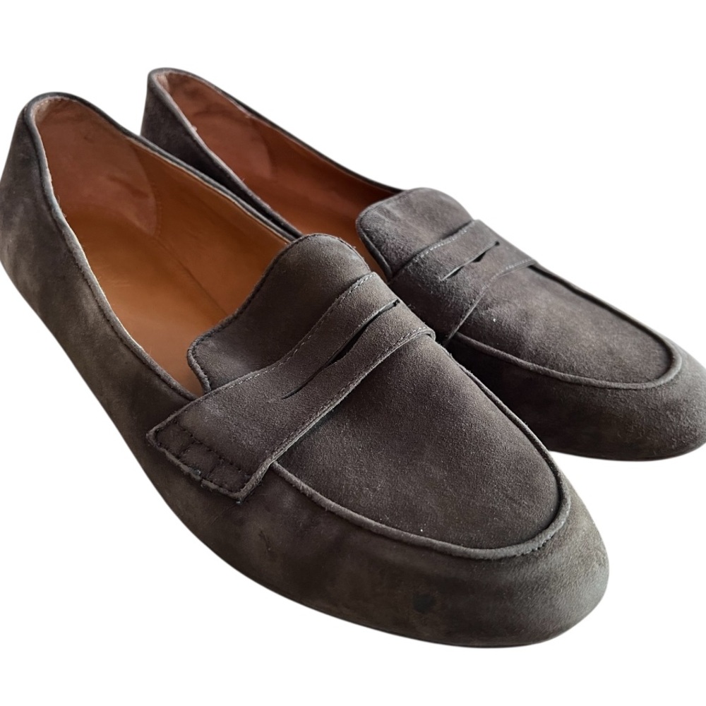 J. Crew Dark Gray Gray Suede Leather Loafers Size 8 - Picture 2 of 7